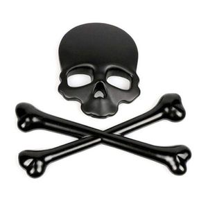 Pegatinas de coche 3D Skl Metal Skeleton Crossbones Etiqueta Emblema Insignia Estilo Accesorios de motor-Oro Negro Sier Color Drop Entrega Autom Dhjus