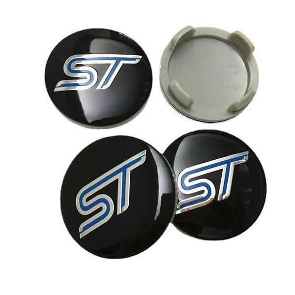 Autocollants de voiture 4PCS 54mm ST Wheel Center Caps Cover Hub Cap Car Emblem Badge pour Ford Mondeo Mustang Focus Fiesta ST Auto Accessoires