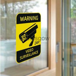 Auto Stickers 4 stks CCTV Waterdichte Zonnebrandcrème Waarschuwingsborden Auto Sticker Video Surveillance Alarm Stickers Auto Styling Accessoires x0705