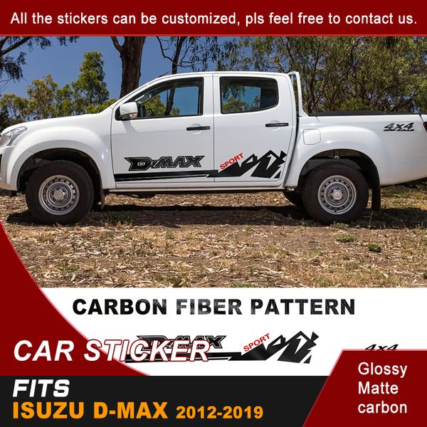 Pegatinas de coche 4x4 Off Road Sport d-max Stone Mountain Stripe vinilos gráficos decoración de coche calcomanías aptas para ISUZU D-MAX 2012-2018