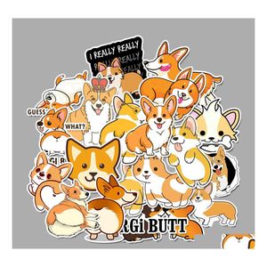 Pegatinas de coche 50 unids animal mascota perro corgi cachorro paquete no aleatorio graffiti bicicleta lage pegatina portátil monopatín motor botella de agua calcomanía D Dhyhl