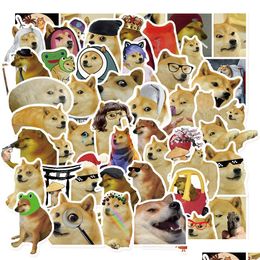 Auto Stickers 50 Stuks Cartoon Grappige Hond Meme Doge Graffiti Voor Diy Lage Laptop Skateboard Motorfiets Drop Levering Mobiles Motorfietsen Dh8Og