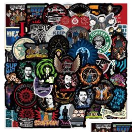 Autocollants de voiture 50pcs Classic TV Show Supernatural Sticker Spn pour moto Notebook Computer Diy Childre