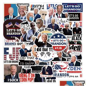 Auto Stickers 50Pcs Fjb Amerikaanse Vlag Lets Go Brandon Biden Grappige Sticker -Ik Deed Dat Graffiti Kinderen Speelgoed Skateboard Motorfiets Fiets Dh5Gj