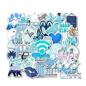 Auto stickers 50 stks vers blauw vsco vinyl pack non -random graffiti fiets lage sticker laptop skateboard motor water fles sticker druppel d dhv4k