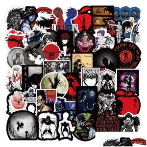 Autocollants de voiture 50pcs japonais Death Note autocollant Iti enfants jouet planche à roulettes moto décalcomanies de vélo en gros livraison directe Mobiles Mot Dhzmr