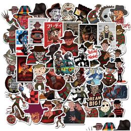 Auto Stickers 50 stks/partij Horror Films Michael Myers Vrijdag De 13Th Sticker Freddy Krueger Iti Kinderen Speelgoed Skateboard Telefoon Laptop Lage Dr Otcqn