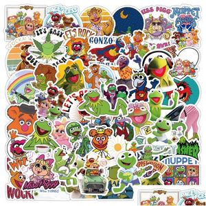 Auto Stickers 50 stks/partij De Muppet Show Kermit Kikker Cartoon Sticker Diy Telefoon Laptop Lage Skateboard Iti Decals Leuk voor Kid Drop Deli Dhcea