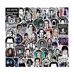 Autocollants De Voiture 50 Pcs Mercredi Addams Graffiti Enfants Jouet Planche À Roulettes Moto Vélo Autocollant Stickers En Gros Drop Delivery Mobiles M Dh5Gd