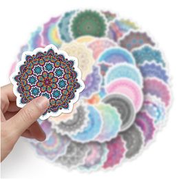 Auto Stickers 50 Stuks Groothandel Mandala Waterdichte Sticker Voor Lage Laptop Gitaar Skateboard Notebook Waterfles Telefoon Case Decals Drop dhsdn