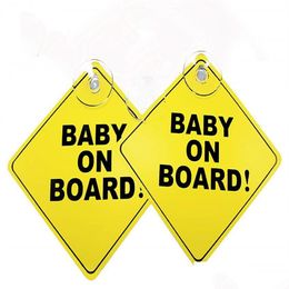 Autocollants de voiture 5pcs bébé à bord avertissement Signale de sécurité Vinyle Vinyle Vinyle avec aspiration