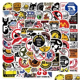 Autostickers 98 stuks grappige harde hoed sticker helm iti voor diy lage laptop skateboard motorfiets fiets drop levering auto's motor Otsz3