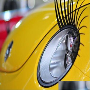 Auto stickers auto schattige wimper motief wimpers eyeliner 3D logo sticker stereo koplamp decor drop levering 2022 mobiles motorcycle dhkiu