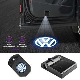 Auto Stickers Auto LED -Lichten Universal Wireless Welcome Light voor VW Volkswagen Golf 7 Passat B6 MK4 Tiguan Scirocco GTI Auto -accessoires T240513