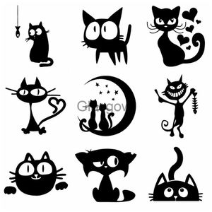 Autocollants de voiture autocollant de voiture décalcomanie mignon chat sport style course automobile créativité personnalité étanche décoration accessoires PVC12cm x0705