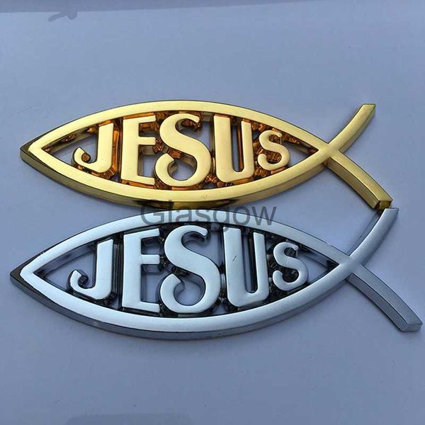 Pegatinas de coche Coche Universal Jesús Christian Fish Símbolo 3D Calcomanía Insignia Etiqueta Camión Accesorios decorativos de estilo para Auto Hogar x0705