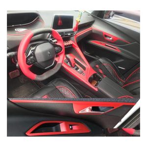 Auto stickers carstyling 5d koolstofvezel interieur midden console kleur verandering vormsticker sticker sticker sticker sticker sticker sticker voor peugeot 4008 5008 drop deliv dh9zf