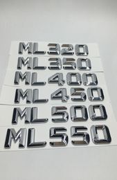 Автомобильные наклейки Chrome ML320 ML350 ML400 ML450 ML500 ML550, эмблема заднего багажника, значок с буквами для Mercedes ML Class5490628