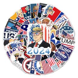 Autocollants de voiture Donald Trump 50pcs 2024 Usa Flag Stickers American Yytlp Drop Livraison Automobiles Motos Accessoires extérieurs Otojx