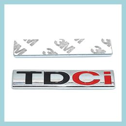 Autocollants de voiture pour Ford Tdci Badge Coffre de voiture Fender Emblem Sticker Stylingdecoration Fit Mondeo Explorer Mustang Fiesta Escort Kuga Ec Dhq1G