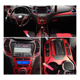 Autostickers voor Hyundai Santafe IX45 201317 Interieur Central Control Panel Deurhandgreep 5D Koolstofvezel Stickers Styling Accessorie Dr Dhn6d