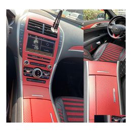 Autocollants de voiture pour Lincoln MKZ Interior Central Control Panel Control Panel Porte de porte 3D / 5DCARBON D￉CINS DE FIBER