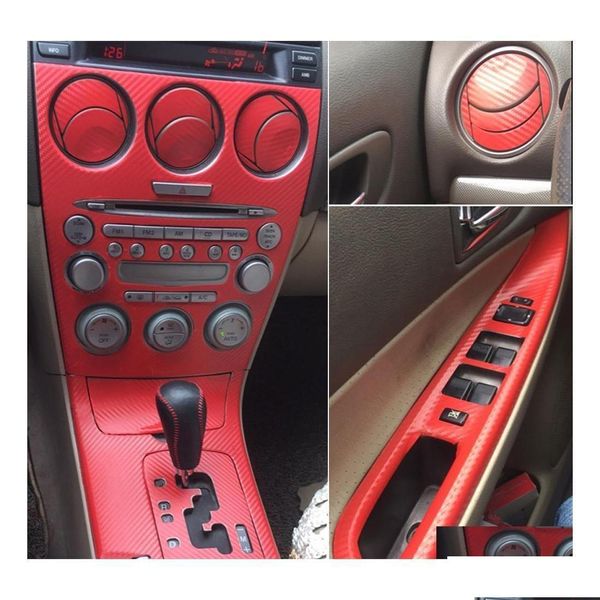 Pegatinas de coche para Mazda 6 2003 Panel de control central interior Manija de puerta 3D 5D Calcomanías de fibra de carbono Accesorio de estilo Entrega directa A Dhmez