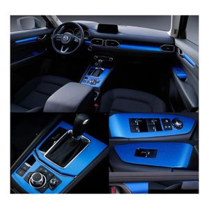 Autocollants de voiture pour Mazda Cx5 Panneau de commande central intérieur Poignée de porte 3D / 5D Décalcomanies en fibre de carbone Accessoire de style Livraison directe Mob Dhjch