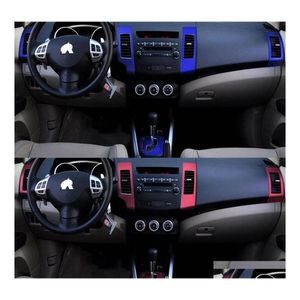 Autostickers voor Mitsubishi Outlander 20062011 Interieur Centrale bediening Paneel Deurhandgreep Koolstofvezel Stickers Styling Accessorie Dro DHWMS