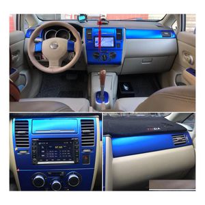 Autostickers voor Nissan Tiida 20052010 Interieur Centrale bedieningspaneel Deurklink 3D/5D Koolstofvezel Stickers Styling Accessorie Drop DHVCB