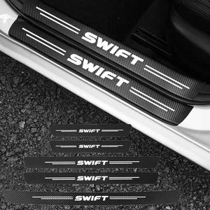 Pegatinas de coche para suzuki swift, diseño de fibra de carbono, umbral de puerta de coche, pegatina de umbral, accesorios para automóvil