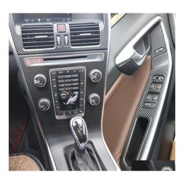 Autostickers voor VOO XC60 2009 Interieur Central Control Panel Deurklink 5D Koolstofvezel Stickers Styling Accessorie Drop Delivery Mo DHD0K