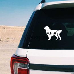 Auto Stickers Golden Retriever Dog Art Decals Custom Pet Name Vinyl Sticker Gepersonaliseerde Pet Dog Name Art Decal Car Window Laptop Decor x0705