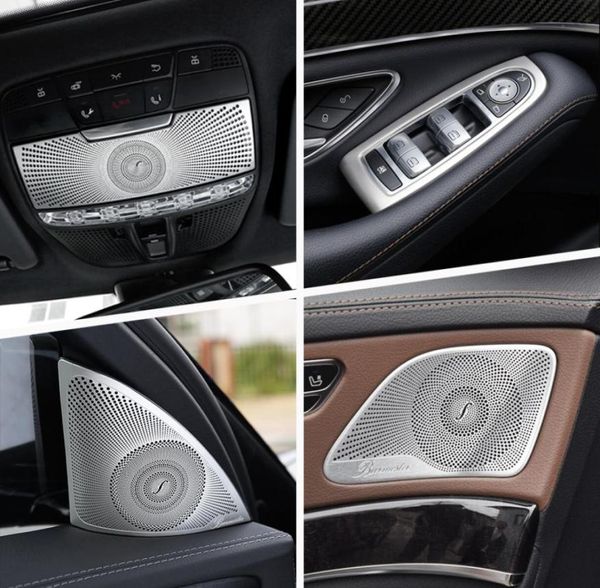 Pegatinas de coche para puerta interior o altavoz, Panel de cambio de marchas, cubierta de reposabrazos de puerta embellecedora para Clase S W222 2014-19, accesorios 8889378