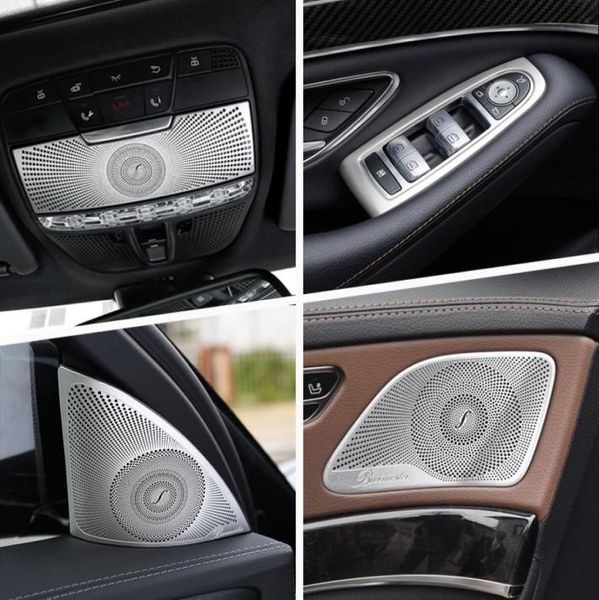 Pegatinas de coche para puerta interior o altavoz, Panel de cambio de marchas, cubierta de reposabrazos de puerta embellecedora para Clase S W222 2014-19, accesorios 8099315