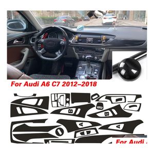 Auto stickers interieur centrum console kleurverandering koolstofvezel vormsticker sticker sticker sticker voor a6 c7 2012 drop levering mobiles motorcycl dh8qw