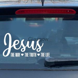Autocollants de voiture Jésus la voie Vérité Life Window Sticker Sticker Religie Christian Bible Verse Vinyl Auto Vehicle Decor X0705