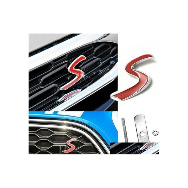 Autocollants De Voiture En Métal S Lettrage Calandre Grill Chrome W / Mount Emblem Badge Fit For Cars Drop Delivery Mobiles Motos Exterio Dhdys