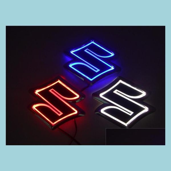 Pegatinas de autom￳viles nuevas l￡mparas de insignia est￡ndar 5D logotipo de autom￳vil modificado con luz LED emblema para Suzuki Alto/Jimny Drop entrega 2022 Mobiles Dhcky