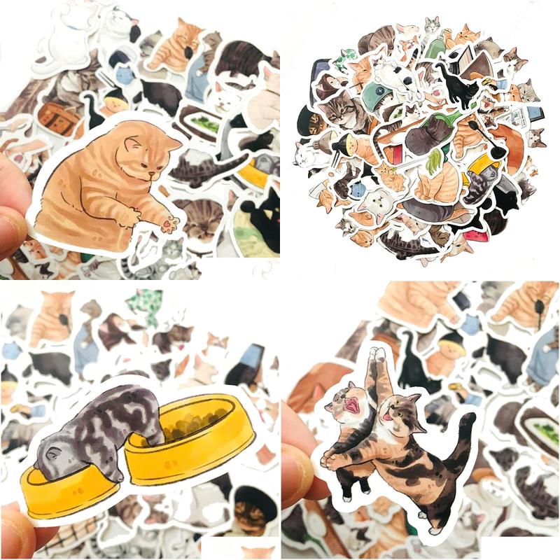 Car Stickers Pack Of 54Pcs Wholesale Cute Cates Waterproof Sticker For Lage Laptop Skateboard Notebook Water Bottle Decals Kids Gifts Dhpgd