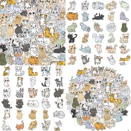 Autocollants de voiture Pack de 60 pièces en gros dessin animé chat mignon autocollant étanche pour Lage ordinateur portable planche à roulettes cahier bouteille d'eau décalcomanies enfants Otgxt