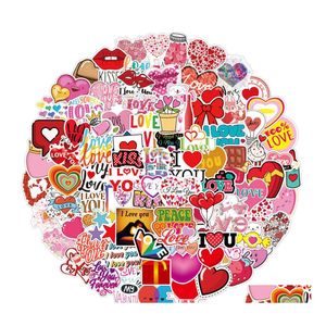 Pegatinas de coche Park Of 100Pcs Cute Love Vintage Valentines Day Lovely Gifts Sitkcer para Laptop Lage Decals Drop Delivery Mobiles Motor Dhcmv