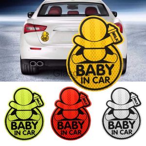 Auto Stickers Persoonlijkheid Reflecterende Baby in Autoruit Bumper Sticker Vinyl Decal Leuke Veiligheidswaarschuwing Teken Auto Accessoires x0705