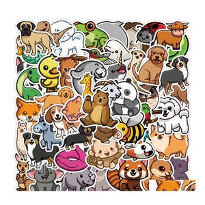 Autostickers sticker 10/50/100 stcs mooie schattig gemengd dier voor kinderen meisjes waterfles notebook skateboard willekeurige cartoon huisdieren vinyl dhejl