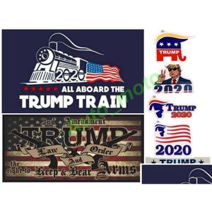 Auto -stickers stijlen Trump Train Sticker Locomotief Keep en beer armen raam thuis woonkamer decor muur drop levering auto's mot dh9np