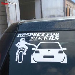 Autocollants de voiture Trois Ratels TZ1430 13x20cm Respect pour les motards Autocollants de voiture Drôle Auto Autocollant Stickers x0705