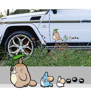 Autocollants de voiture Totoro drôle voiture moto décalcomanies autocollants de voiture durables décoratifs Anime étanche sans décoloration fenêtres tronc décalcomanie voiture fournitures x0705