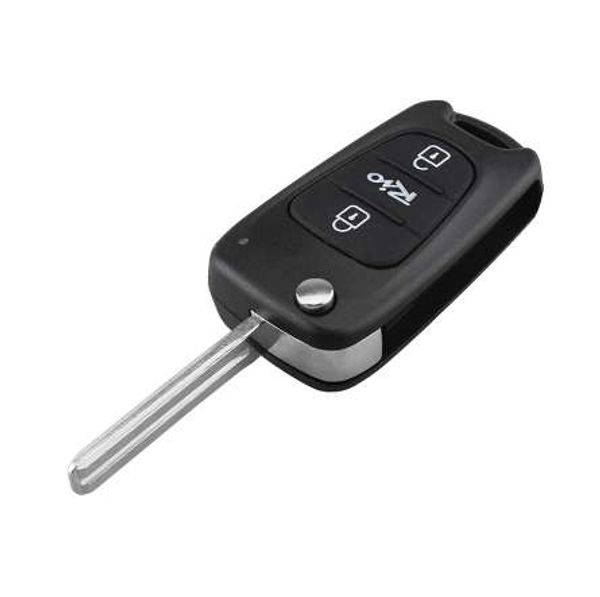 Étui de clé de voiture pliable à 3 boutons, pour Kia Rio, couvercle de télécommande de remplacement avec lame non coupée