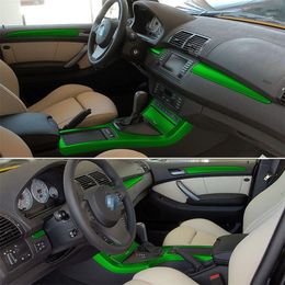 Estilo de automóviles 3D 5D Fibra de carbono Interior Center Consola Cambio de color Cambio de calcomanías de moldeo para BMW X5 E53 1999-2006