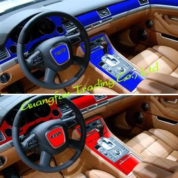 Voiture-style 3D 5D fibre de carbone voiture intérieur Center Console changement de couleur moulage autocollant décalcomanies pour Audi A8 D3 2003-20102054